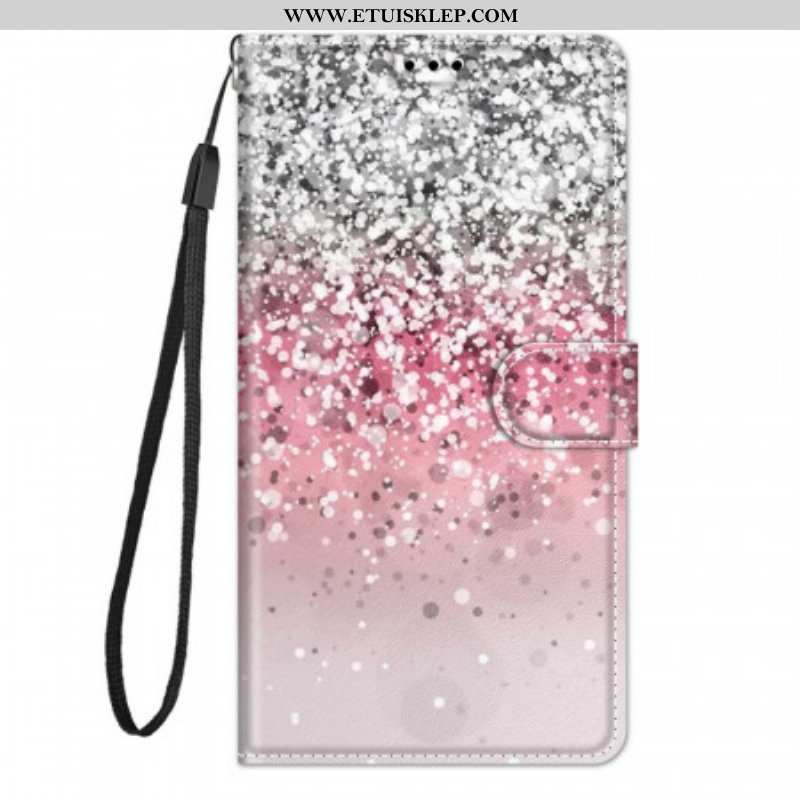 Etui Folio do Samsung Galaxy M23 5G Cekiny Z Paskiem